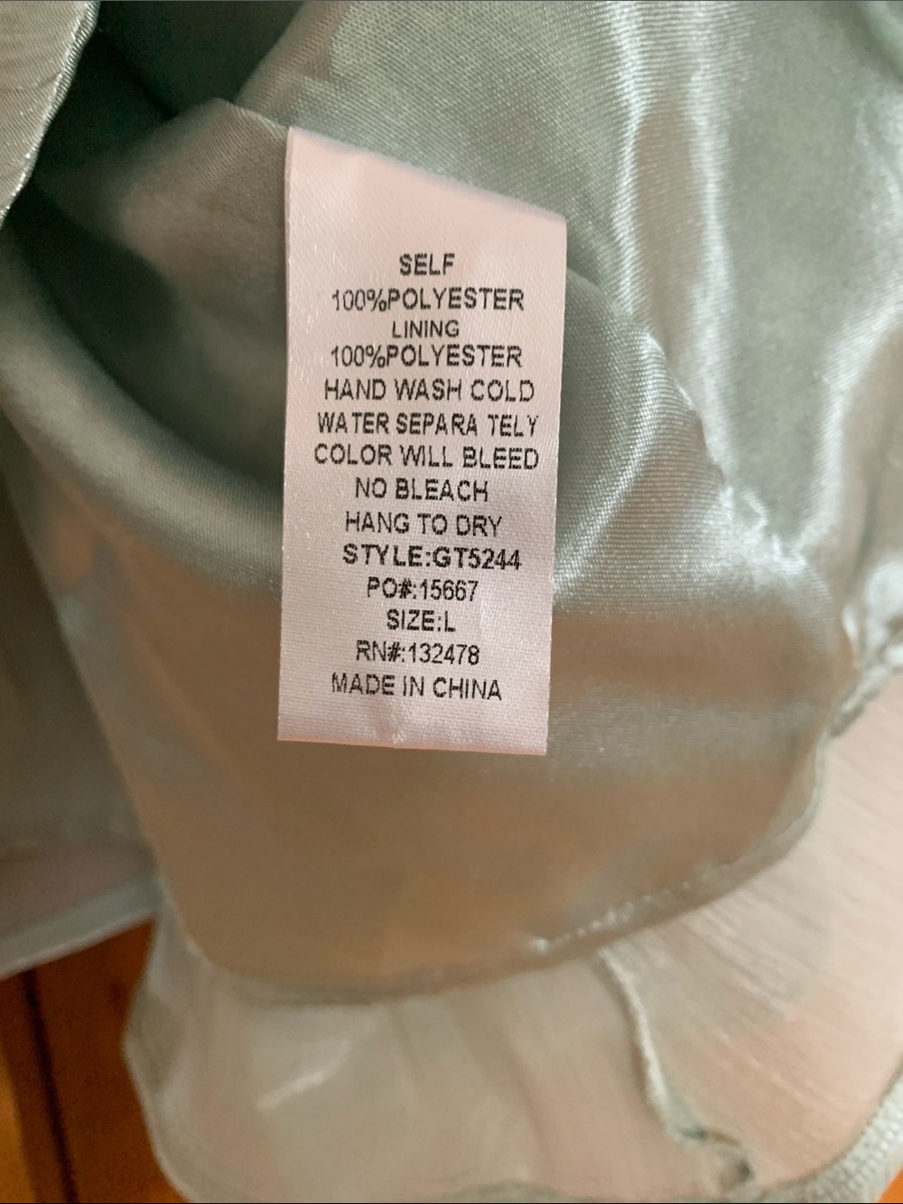Glam Sheer Satin High-Neck Victorian Blouse Light Mint Romantic Feminine sz L - Picture 3 of 5